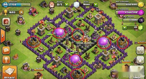 部落战争火力均衡护8本黑水专用阵 第4张