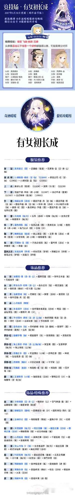 奇迹暖暖有女初长成竞技场春节版方案