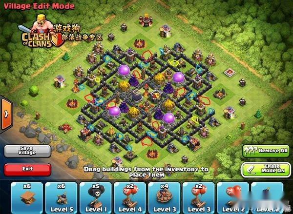 部落冲突对称farm十本水晶杯阵型布局攻略