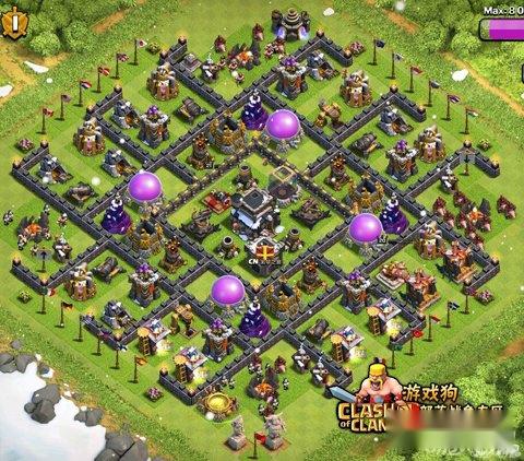 部落冲突大本营内置专防炸弹人九本阵型布局攻略