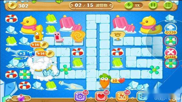 保卫萝卜2冰川46攻略钻石金萝卜道具全清 第4张