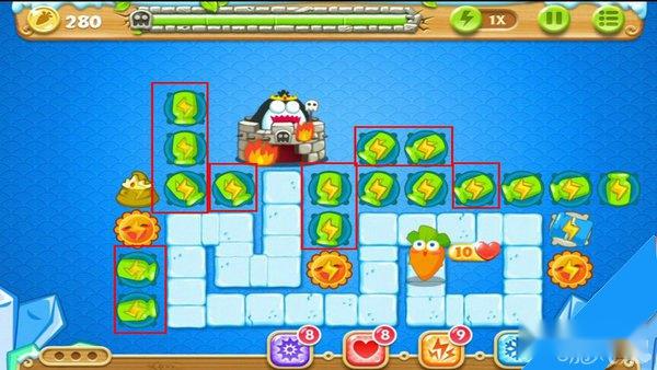 保卫萝卜2冰川45攻略钻石金萝卜道具全清 第20张