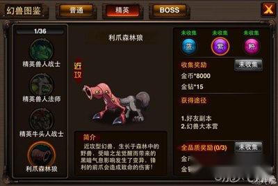 格斗之皇利爪森林狼幻兽图鉴